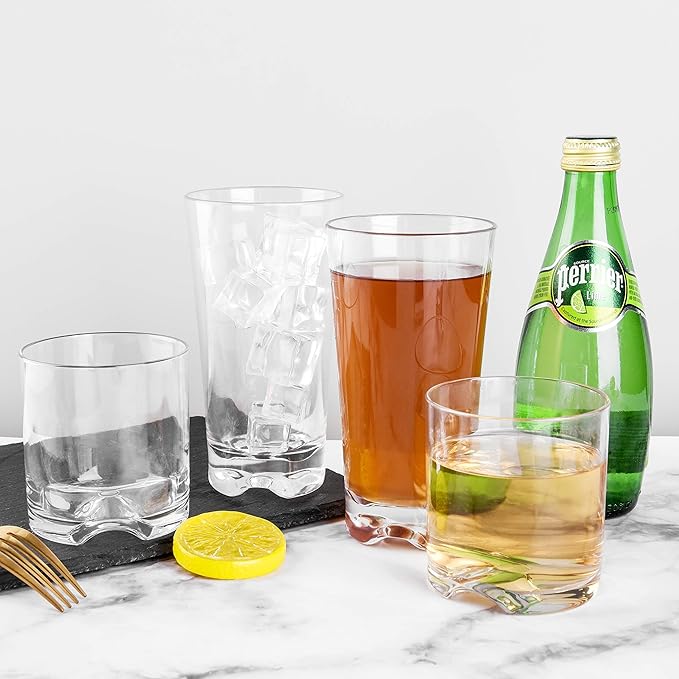 9oz Unbreakable Plastic Whiskey Rocks Glasses Double Old Fashioned Tritan Clear Drinking Beer Tumblers Cups Glassware, Shatterproof, BPA-FREE, Dishwasher safe