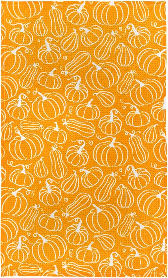 Modern Style Premium Kitchen Tea Towel Super Absorbent Fast Drying Microfiber Pumpkin Harvest