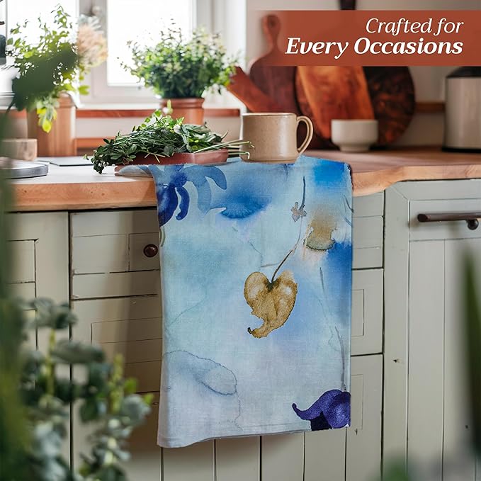 Maison d'Hermine Dish Towels 100% Cotton Absorbent Lazy Summer Days Set of 3 Spring Summer
