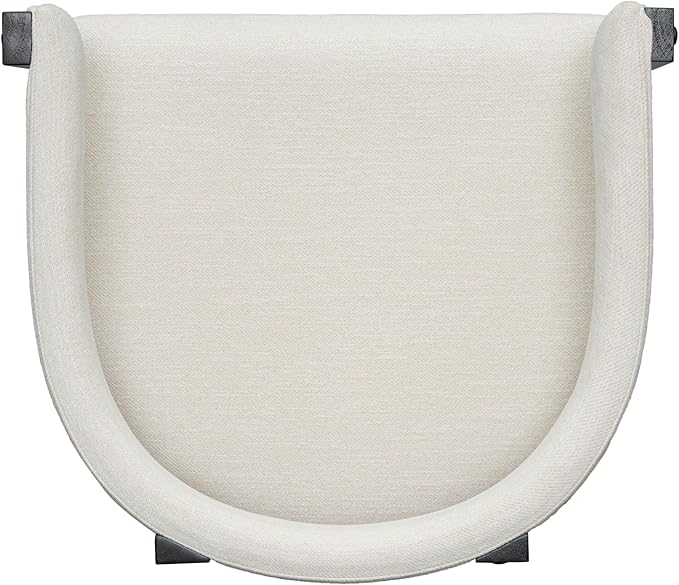 Christopher Knight Home Set of 2 Arley Modern Fabric Upholstered Dining Sturdy Wooden Kitchen Side Chair with Ergonomic Backrest and Footrest, Soft Padded Barrel, Beige+Black