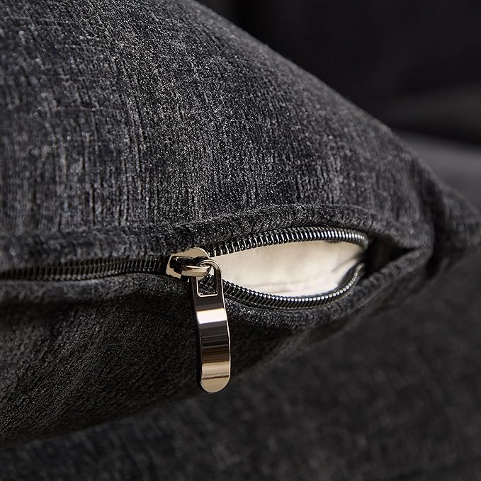 KEIKI 126" Curved Oversized Boucle Sectional Sofa with Love Heart Design, Modern 5-Seater Polyester Couch with 2 Decorative Pillows and Rolled Arms, Easy Assembly, for Apartment, Living Room, Black