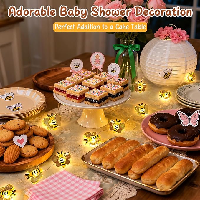 Coquimbo Bee Lights Room Decor, Christmas Gifts for Women Teen Girls Boys, 10ft 30 LED Cute Honey Bee String Fairy Lights Battery Operated, Bee Decorations for Bedroom Dorm Classroom Plants Wedding