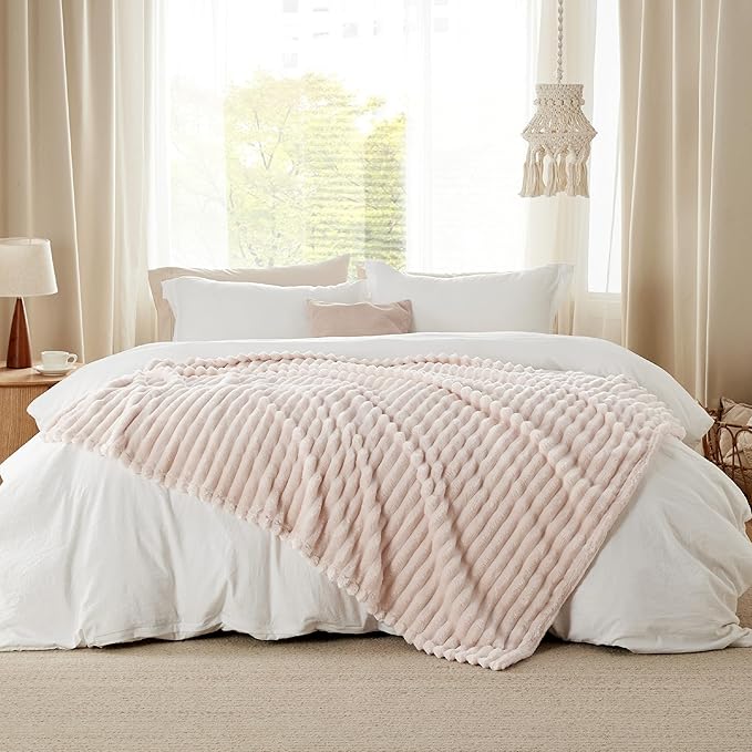 Bedsure GentleSoft Pink Throw Blanket for - Cozy Soft Blankets for Women, Cute Small Fleece Throws for Girls, Pink Decor Gifts for Home Room Office, Crystal Pink, 50x60 Inches