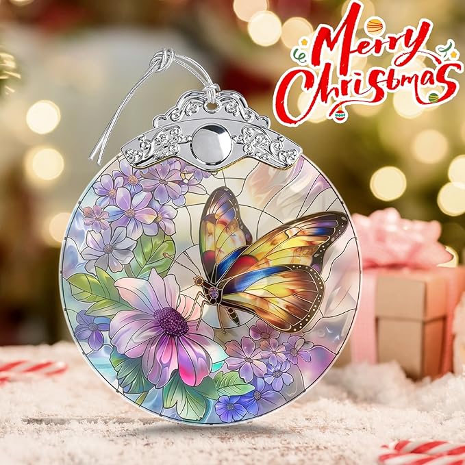 Butterfly Christmas Ornament, Hanging Ornaments for Christmas Tree Decorations, Xmas Gift for Butterfly Lovers