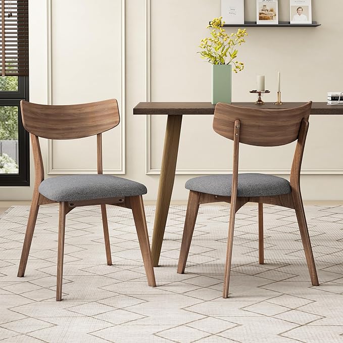 Christopher Knight Home Upholstered Wood Dining Chair,Stylish Designed Dining Room Chair (Set of 2),Dark Gray