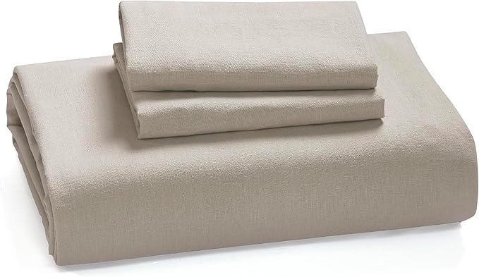 Bedsure Linen Duvet Cover King Size - Linen Cotton Blend Bedding Set, Soft & Cozy, 3 Pieces, 1 Duvet Cover 104x90 Inches and 2 Pillowcases, Natural Color Cooling Bedding, Comforter Sold Separately