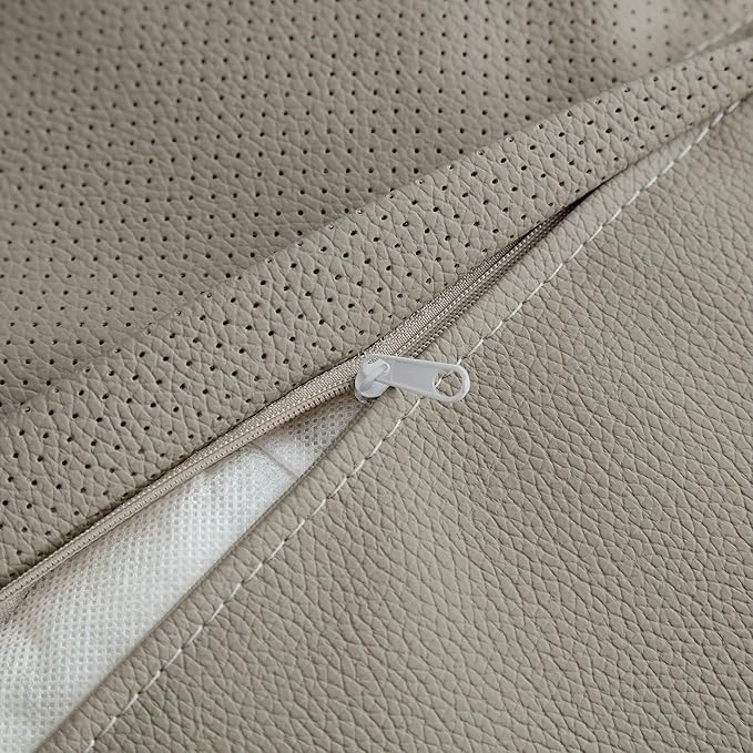 WILLIAMSPACE 124.8" Leather Curved Sofa Couch, Modern Upholstery Luxury Sofa with Pillows, Left Hand Facing Sectional Couch for Living Room (Right-Facing,Light Grey Leather)