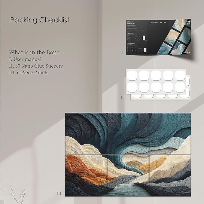 6 Pack Sound Absorbing Panels 72x48 Inch Decorative Acoustic Panels Acoustic Wall Panels for Home Office Studio Quick and Easy Setup