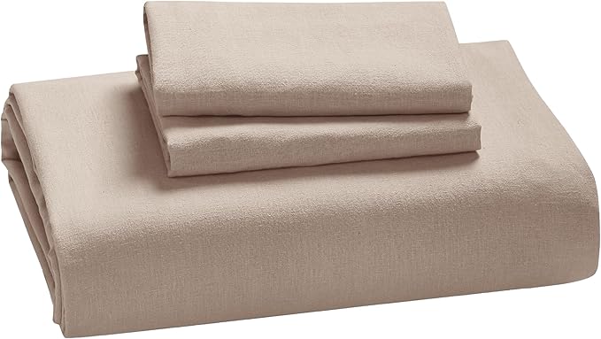 Bedsure Linen Duvet Cover Queen Size - Linen Cotton Blend Bedding Set, Soft & Cozy, 3 Pieces, 1 Duvet Cover 90x90 Inches and 2 Pillowcases, Taupe Color Cooling Bedding, Comforter Sold Separately