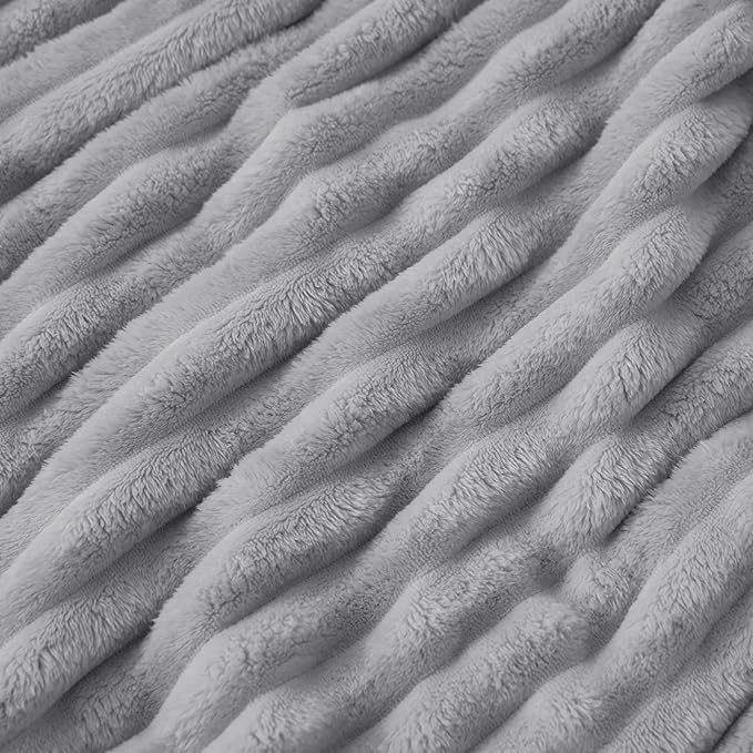 Bedsure GentleSoft California King Size Blanket for Bed - Cozy Soft Blankets for Women, Cute Large Throws for Girls, Light Grey, 102x96 Inches