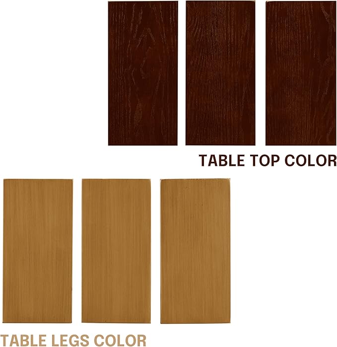 NTC 40 Inch Tribase Boho Wooden Round Coffee Table for Living & Dining Rooms – Waterproof & Heat Resistant, Dark Walnut