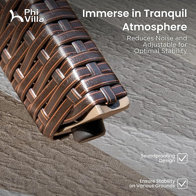 PHI VILLA Outdoor Dining Table for 6/8, 74" Rectangle Wicker Table with Acacia Wood Top & Storage Panel, Large Farmhouse Modern Furniture for Patio, Deck, Backyard, Porch