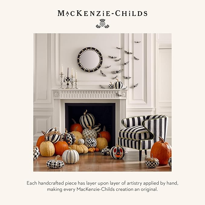 MACKENZIE-CHILDS Courtly Check Skull, Resin Halloween Home Decor