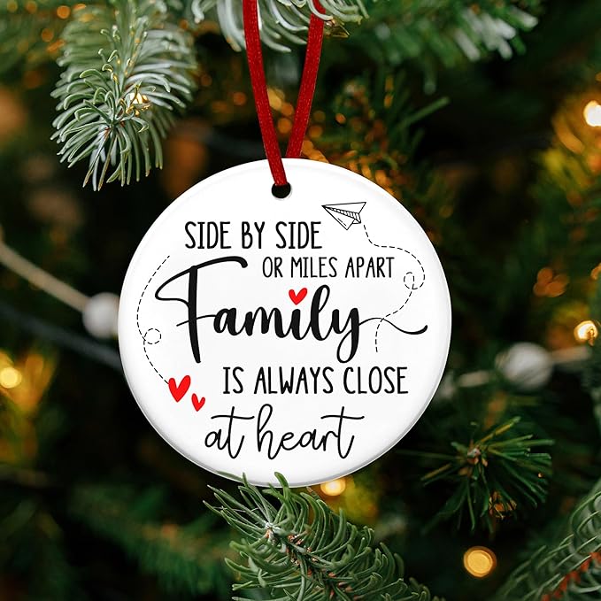 Christmas for Women Men - Ceramic Christmas Ornaments 2025 for Tree Decorations - Family Long Distance Gifts for Mom Dad, Gift for Sister Brother, Grandma Grandpa Gift Ideas