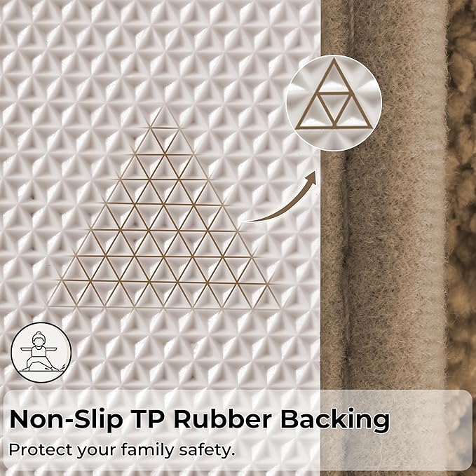 GRANNY SAYS Bathroom Rugs Non Slip, 20" x 32", Bath Rugs for Bathroom Washable, Bath Mats for Floor, Microfiber Bath Mat for Tub, Absorbent Bath Rugs for Shower Room, Champagne