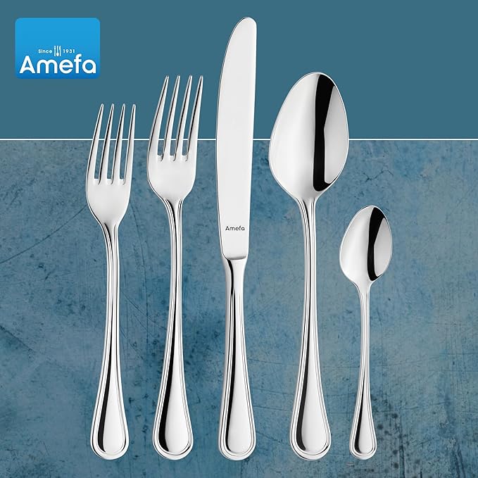 Amefa Haydn 20-piece 18/10 Stainless Steel Flatware Set, High Gloss Finish, Silverware Set Service for 4, Dishwasher Safe, Rust resistant Cutlery.