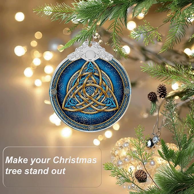Celtic Knot Stained Glass Ornament - Hanging Ornaments for Christmas Tree, Christmas Ornaments Xmas Decorations, Holiday Keepsake Present Exchange Ideas