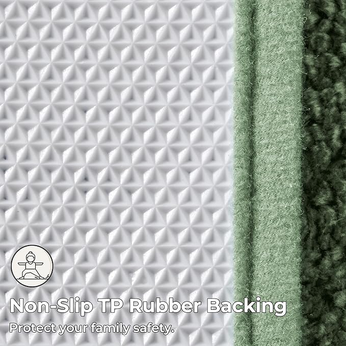 GRANNY SAYS Sage Green Bathroom Rugs Non Slip, 48" x 24", Small Bathroom Rugs Washable,Bath Mats for Floor, Microfiber Bath Mat for Tub, Absorbent Shower Rug