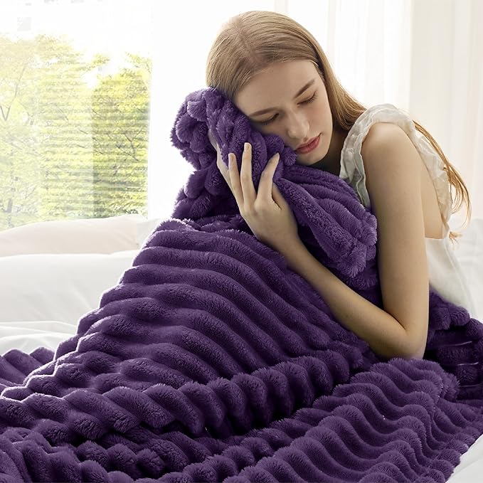 Bedsure GentleSoft Purple Fleece Blanket for - Cozy Soft Blankets for Women, Cute Small Throws for Girls, 50x60 Inches