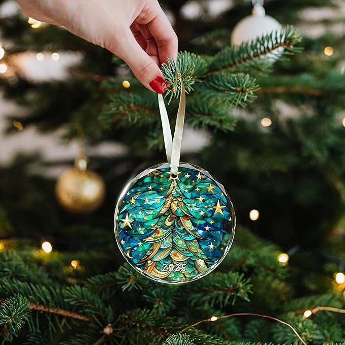 Christmas Tree Ornament 2025,Glass Holiday Decoration,Christmas Ornaments 2025