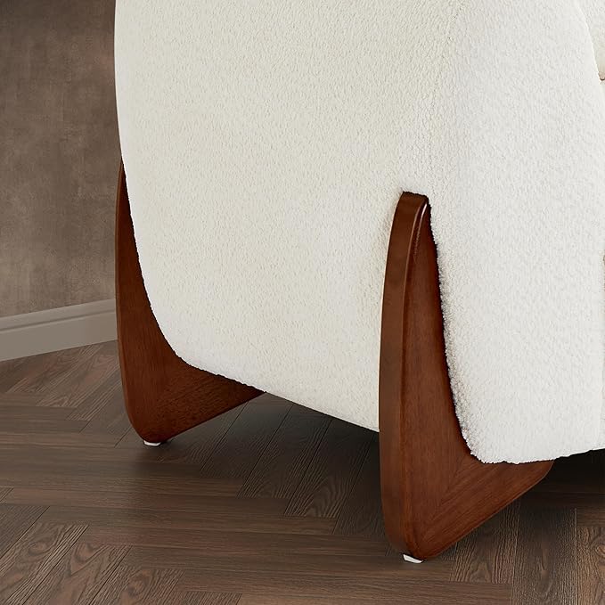 Morden Fort Boucle Sofa, Modern Upholstered Cloud Couch Durable Comfy Boucle Pet-Friendly Sofa Deep Seat with Wooden Leg & Pillow Sofas 3 Seater Couches for Living Room Bedroom Apartment Beige