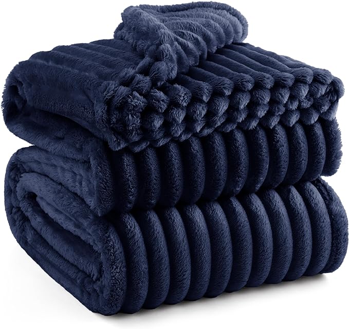 Bedsure GentleSoft Blue Fleece Blanket for - Cozy Soft Blankets for Women, Cute Small Throws for Girls, 108x90 Inches