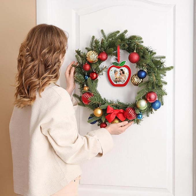 COCHIE Retirement Gift for Teacher Woman Men from Student, Thank You Teacher Appreciation Gift, Personalized Metal Picture Frame Retirement Ornament Keepsake, Christmas Teachers Gifts Ideas