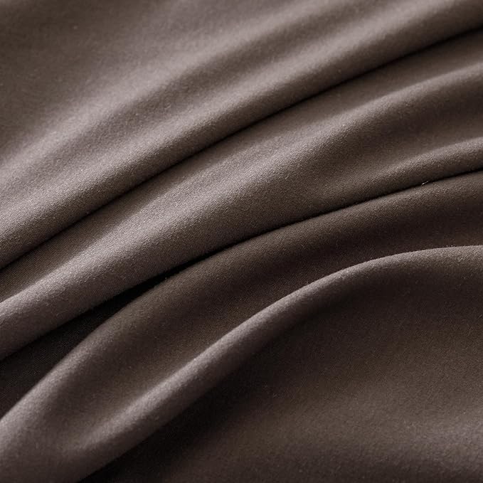 CLOTHKNOW Brown Comforter Set Full Size 3Pcs Dark Brown Bedding Comforter Sets Solid Color Comforter Men Women Comforter All Season Lightweight Bed Set Full Size