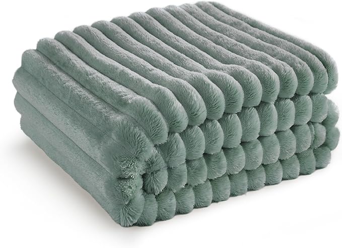 Bedsure GentleSoft Twin Blanket for - Cozy Soft Blankets for Women, Cute Small Fleece Throws for Girls, Sage Green, 60x80 Inches
