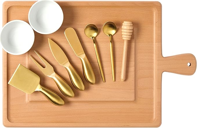 Charcuterie Board Set - Solid Wood Cheese Board for Serving with Accessories - House Warming Gifts for New Home, Bridal Shower & Wedding Gift, Birthday Gifts for Women