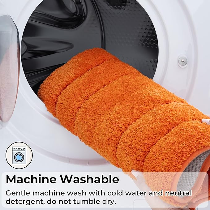 GRANNY SAYS Bathroom Rugs Non Slip, 20" x 32", Bath Rugs for Bathroom Washable, Bath Mats for Floor, Microfiber Bath Mat for Tub, Absorbent Bath Rugs for Bath, Orange