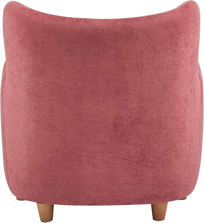 Christopher Knight Home Auden Low Profile Wingback Accent Chair, Fabric Club Chair, Velvet Upholstered Armchair, Curved Backrest Single Sofa, Soft Reading Lounge Chair for Living Room, Smoky Red