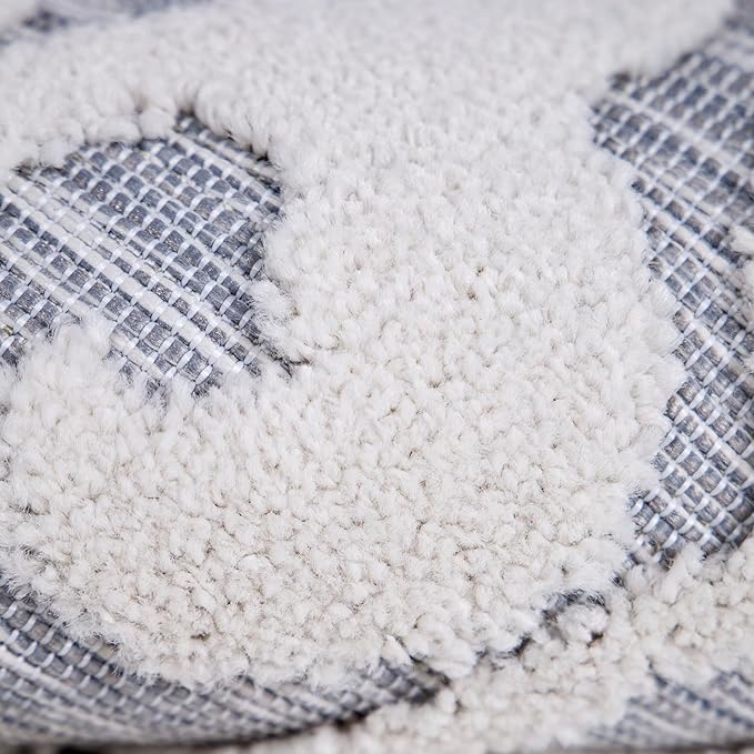 My Texas House Lady Bird Area Rug 1.11x7.6 Indoor Outdoor, Natural Blue