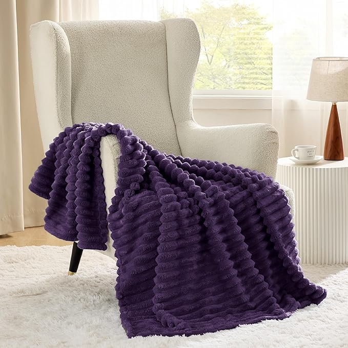Bedsure GentleSoft Purple Fleece Blanket for - Cozy Soft Blankets for Women, Cute Small Throws for Girls, 50x60 Inches