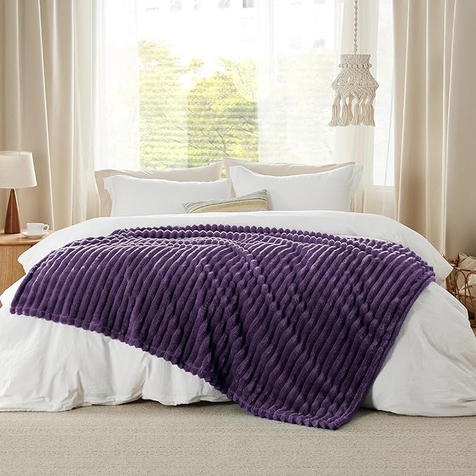 Bedsure GentleSoft Purple Fleece Blanket for - Cozy Soft Blankets for Women, Cute Small Throws for Girls, 60x80 Inches