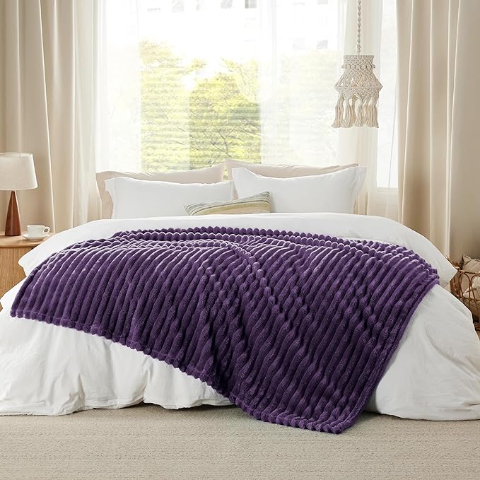 Bedsure GentleSoft Purple Fleece Blanket for - Cozy Soft Blankets for Women, Cute Small Throws for Girls, 50x60 Inches