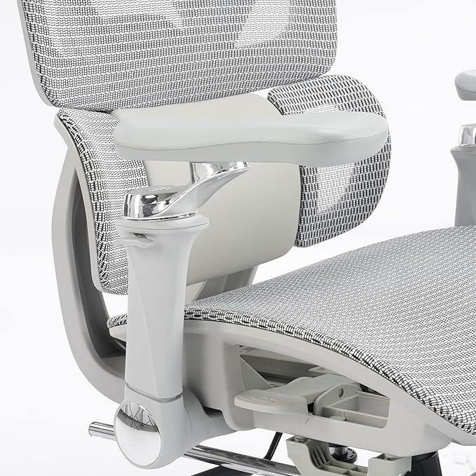 MOJAY High-Back Ergonomic Mesh Office Chair, Modern Executive Desk Chair with 6D Armrests Computer Task Chair (Grey Mesh 3-Zone Lumbar Support)