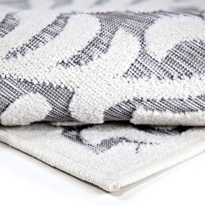 My Texas House Bluebonnets Area Rug 3.11x5.5 Indoor Outdoor, Natural Grey