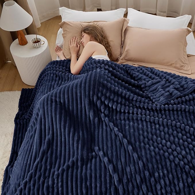 Bedsure GentleSoft Blue California King Size Blanket for - Cozy Soft Blankets for Women, Cute Small Fleece Throws for Girls, Birthday Gifts for Women, 102x96 Inches