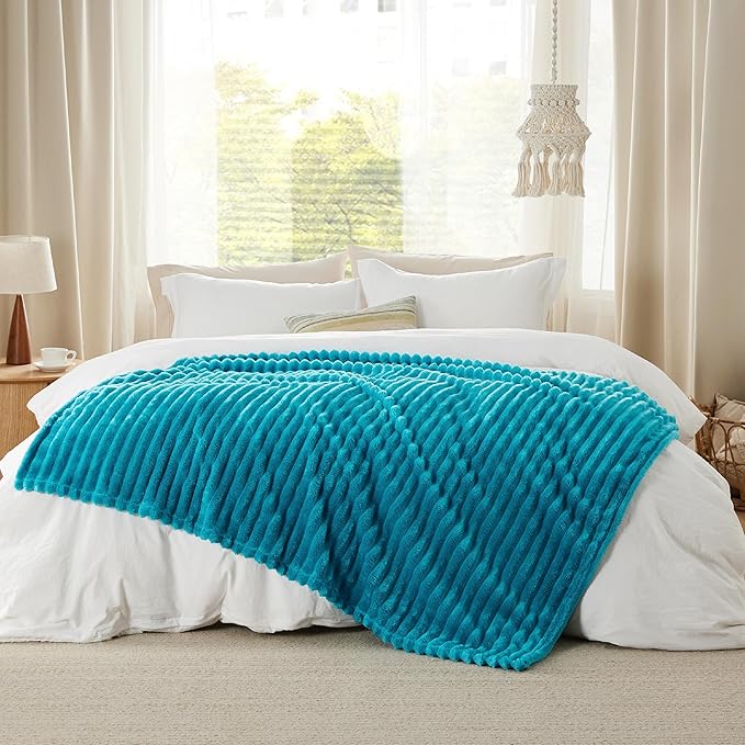 Bedsure GentleSoft Teal Fleece Blanket for - Cozy Soft Blankets for Women, Cute Small Throws for Girls, 50x60 Inches