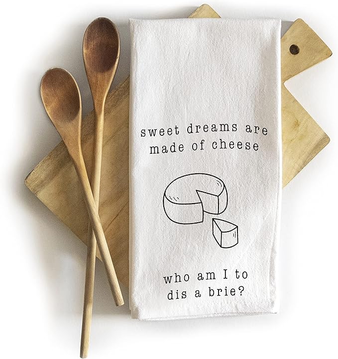 Sweet Dreams Are Made of Cheese Funny Kitchen Towels 18x24 Inch Dish Towels