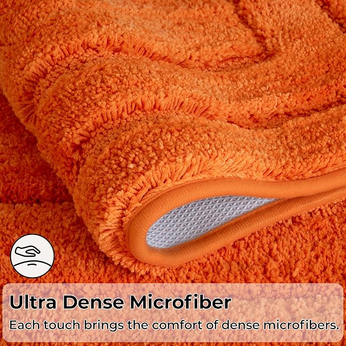 GRANNY SAYS Bathroom Rugs Non Slip, 20" x 32", Bath Rugs for Bathroom Washable, Bath Mats for Floor, Microfiber Bath Mat for Tub, Absorbent Bath Rugs for Bath, Orange