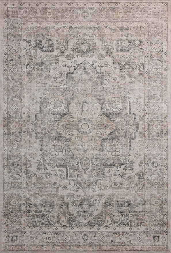 Loloi Amber Lewis Josie Collection JOS-03 Silver Natural 6'-0" x 9'-0" .13" Area Rug