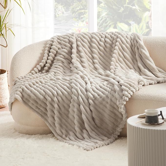Bedsure GentleSoft Twin Blanket for - Cozy Soft Blankets for Women, Cute Small Fleece Throws for Girls, Linen, 60x80 Inches