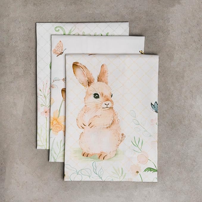 Maison d'Hermine Dishcloths 100% Cotton Multi-Purpose Easter Dew Set of 3 Spring Summer