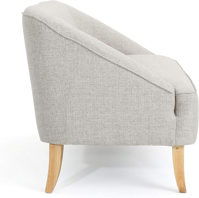 Christopher Knight Home Justus Mid Century Modern Fabric Loveseat, Beige Natural