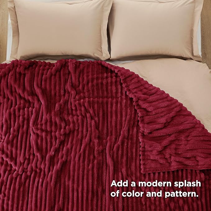 Bedsure GentleSoft Deep Red Full Blanket for Bed - Cozy Soft Blankets for Women, Cute Large Throws for Girls, 84x90 Inches