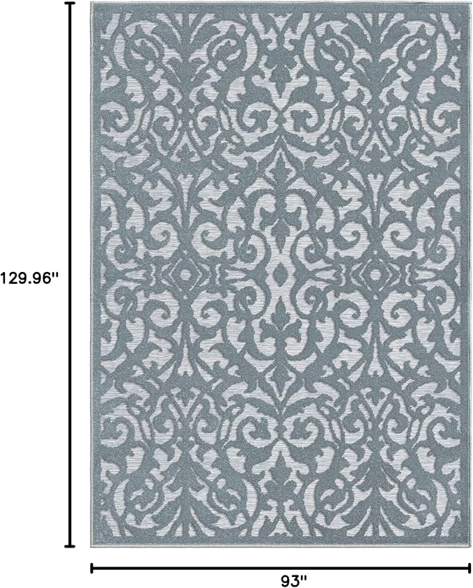 My Texas House Lady Bird Area Rug 7.9x10.10 Indoor Outdoor, Harbor Blue