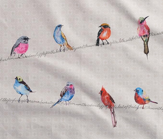 Maison d'Hermine Birdies On Wire 100% Cotton Absorbent Dish Towels Tea Bar Towels Set of 2
