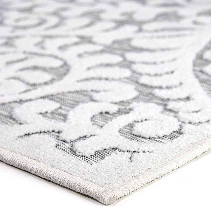 My Texas House Bluebonnets Area Rug 5.2x7.6 Indoor Outdoor, Natural Grey